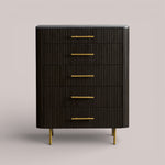 Favera Five-Drawer Dresser — EBONY / BLUESTONE
