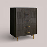 Favera Five-Drawer Dresser — EBONY / CARRARA