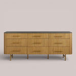 Favera Nine-Drawer Dresser — HONEY / BLUESTONE