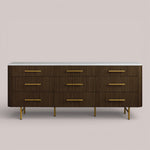 Favera Nine-Drawer Dresser — MOCHA / CARRARA