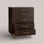 Favera Five-Drawer Dresser — MOCHA / BLUESTONE