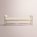 Caloria Fabric Double-Bolster End-of-Bed Bench — FORGED BRASS / NATURAL / 60