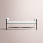 Caloria Fabric Double-Bolster End-of-Bed Bench — FORGED BRONZE / WHITE / 48