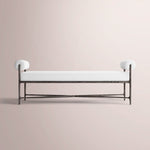 Caloria Fabric Double-Bolster End-of-Bed Bench — FORGED BRONZE / WHITE / 60