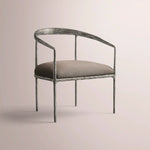 Caloria Curved Chair — FORGED PEWTER / MOCHACCINO LINEN