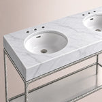 Caloria Double Washstand — FORGED PEWTER / Italian Carrara marble / OVAL-60