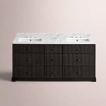 Celorin Reeded Double Vanity — BLACK OAK / CARRARA / RECTANGLE