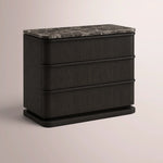 Liromelle Emperador Closed Nightstand — BLACK BRUSHED OAK / BLACK EMPERADOR MARBLE / 26