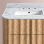 Ethoria Double Vanity — GREIGE OAK / CARRARA / RECTANGLE