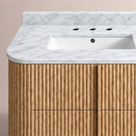 Ethoria Double Vanity — NATURAL OAK / CARRARA / RECTANGLE