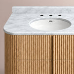 Ethoria Double Vanity — NATURAL OAK / CARRARA / OVAL