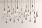 Raindrop Glass Solitaire Linear Chandelier -kimoylights