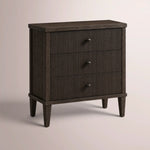 Luvoriel Reeded Closed Nightstand — BLACK OAK / 26