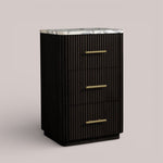 Favera Short Bath Cabinet — EBONY / CALACATTA VIOLA
