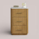 Favera Short Bath Cabinet — HONEY / CARRARA