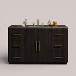 Favera Wide Single Vanity — EBONY / BLUESTONE