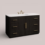 Favera Wide Single Vanity — EBONY / CARRARA