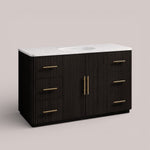 Favera Wide Single Vanity — EBONY / CARRARA