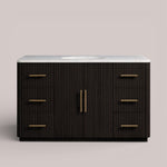 Favera Wide Single Vanity — EBONY / CARRARA