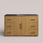 Favera Wide Single Vanity — HONEY / BLUESTONE