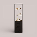 Favera Tall Bath Cabinet — EBONY / CALACATTA VIOLA