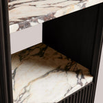 Favera Tall Bath Cabinet — EBONY / CALACATTA VIOLA
