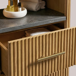 Favera Tall Bath Cabinet — HONEY / BLUESTONE