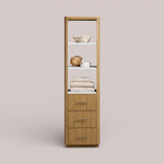 Favera Tall Bath Cabinet — HONEY / CARRARA
