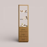 Favera Tall Bath Cabinet — HONEY / CALACATTA VIOLA