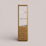 Favera Tall Bath Cabinet — HONEY / CALACATTA VIOLA