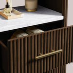 Favera Tall Bath Cabinet — MOCHA / CARRARA