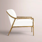Caloria Slope Arm Chair — FORGED BRASS / SNOW WHITE
