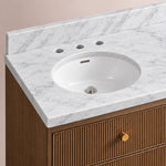 Celorin Reeded Double Vanity — BROWN OAK / CARRARA / OVAL