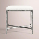 Caloria Fabric Stool — FORGED PEWTER / SNOW WHITE