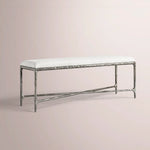 Caloria Fabric End-of-Bed Bench — FORGED PEWTER / 60