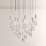 Raindrop Glass Round Solitaire Chandelier -kimoylights