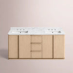 Liromelle Double Vanity — GREIGE OAK / CARRARA / RECTANGLE