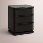 Liromelle Emperador Closed Nightstand — BLACK BRUSHED OAK / BLACK EMPERADOR MARBLE / 20