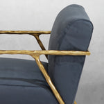 Thaddeus Retro Silver Iron Frame Track Armchair