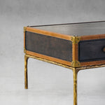 Thaddeus Vintage Leather Square Coffee Table