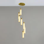 Alabaster Celestial Brass Cascade Chandelier — image 12