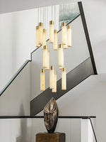 Alabaster Celestial Brass Cascade Chandelier — image 6