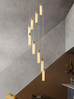 Alabaster Celestial Brass Cascade Chandelier — image 4