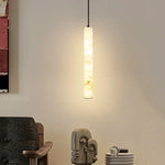 Alabaster Cylindrical Pendant Light — image 2