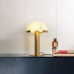 Hemispherical Alabaster Table Lamp