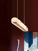 Alabaster Linear Brass Chandelier — image 8