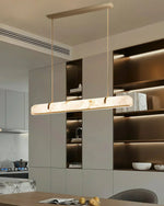 Alabaster Linear Brass Chandelier — image 6