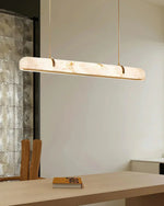 Alabaster Linear Brass Chandelier — image 4