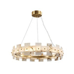 Alabaster Rectangle Annular Chandelier — image 1