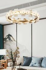 Alabaster Rectangle Annular Chandelier — image 18
